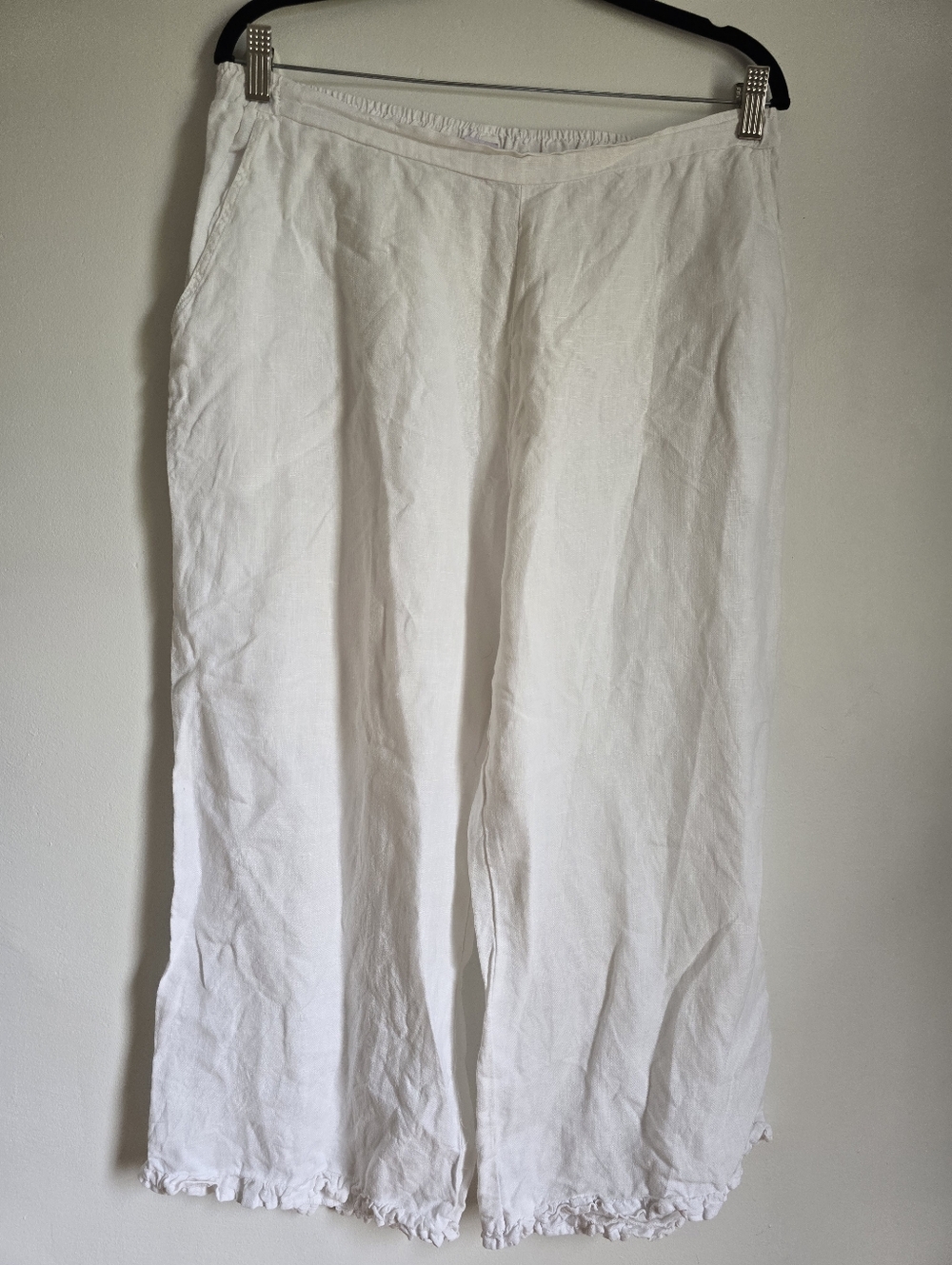 Match Point Linen Pants Women Wide Leg Made USA.